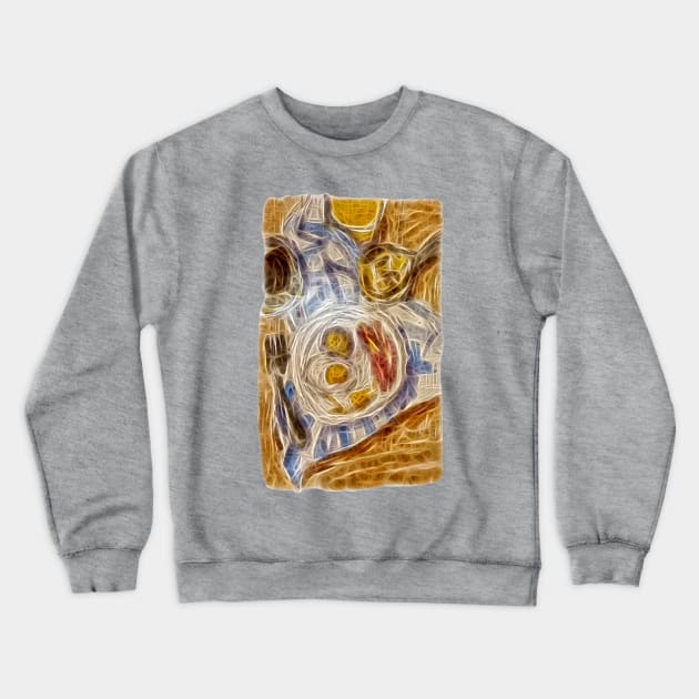 Scrambled Eggs with Bacon Crewneck Sweatshirt by Mila-Ola_Art